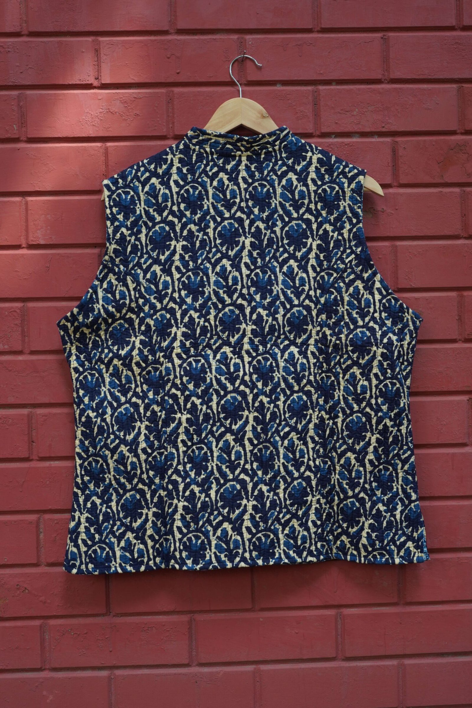 Womens Navy Blue Velvet Embroidered Jacket with Floral Design - Image 6